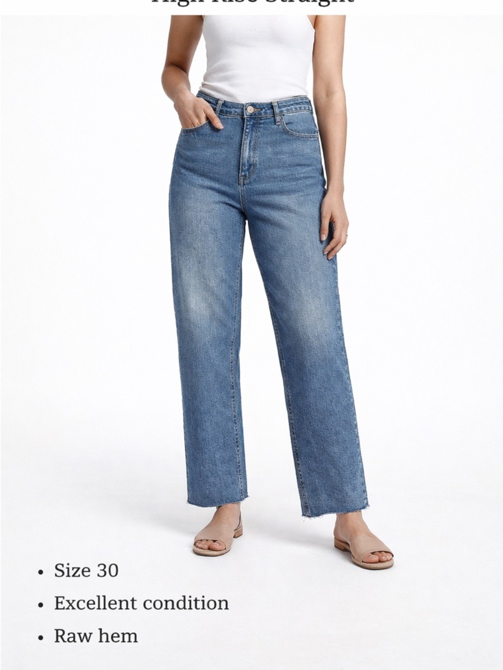 Calvin Klein Women's High-Rise Straight Jeans in Medium Blue Wash